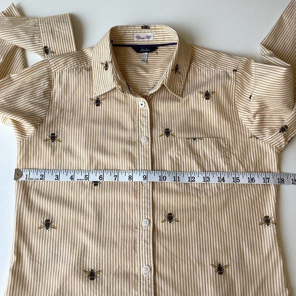 Joules shirt 8 cotton classic fit long sleeved bee print blouse yellow striped - Picture 12 of 12